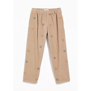 Urban Outfitters Tan Corduroy Smiley Face Pants